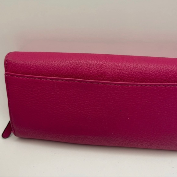 Michael Kors fuschia pink wallet pebbled leather outer pocket credit card slots - Picture 2 of 6